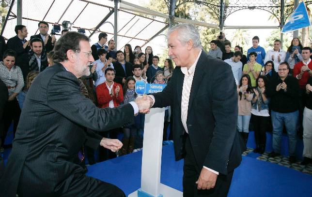 Javier Arenas intervino ayer en Crdoba en un acto junto al presidente del PP a nivel nacional, Mariano Rajoy