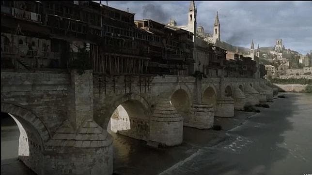 Reconstruccin infogrfica del Puente Romano para la serie