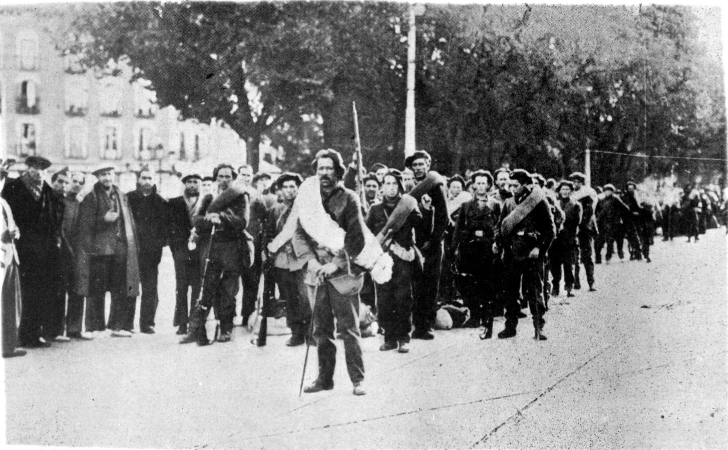 Las vanguardias de las Brigadas Internacionales, a su llegada a Madrid, los primeros días de noviembre de 1936.