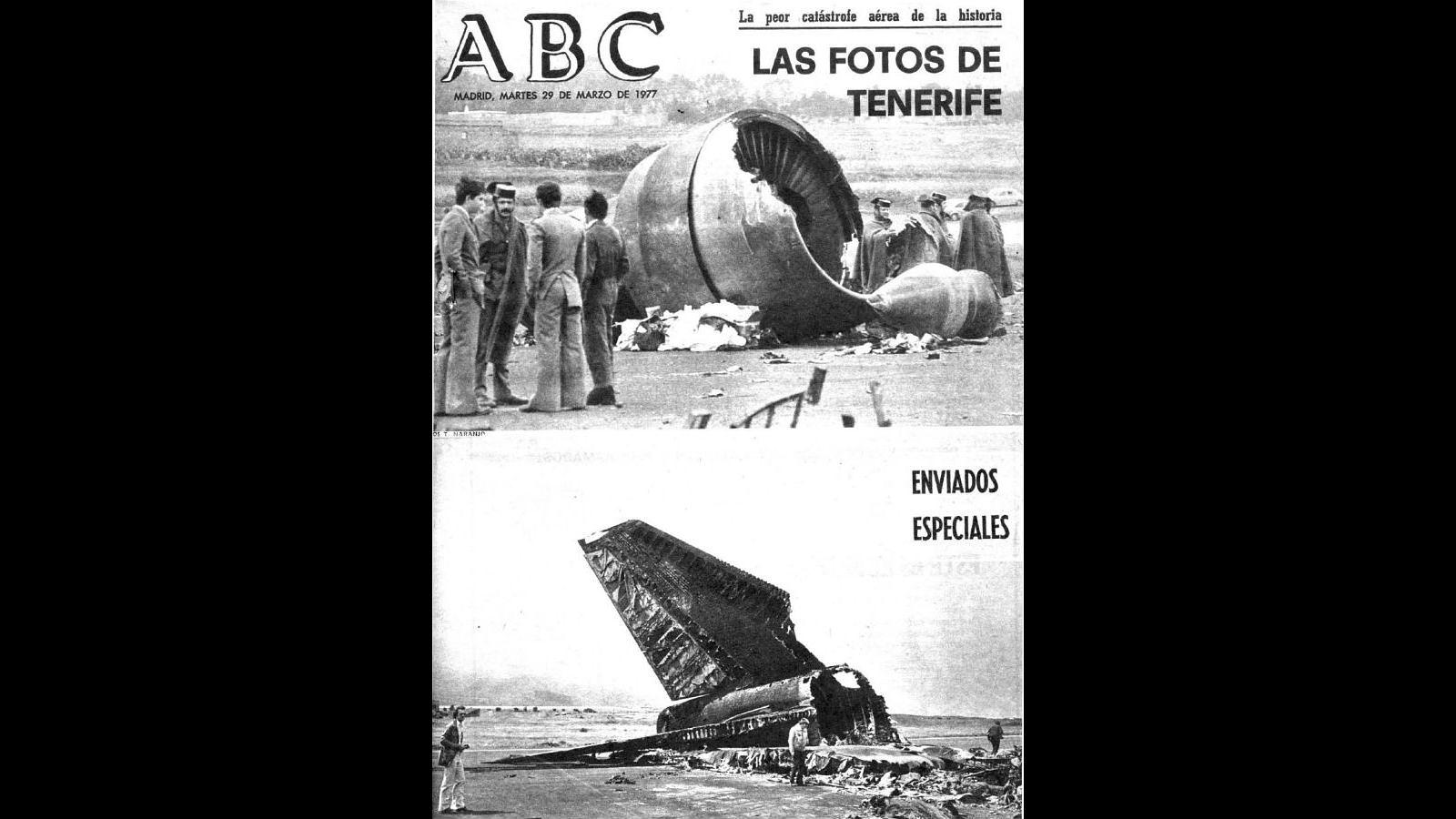 Portada de ABC de la catástrofe del Aeropuerto de Los Rodeos, publicada el 29 de marzo de 1977