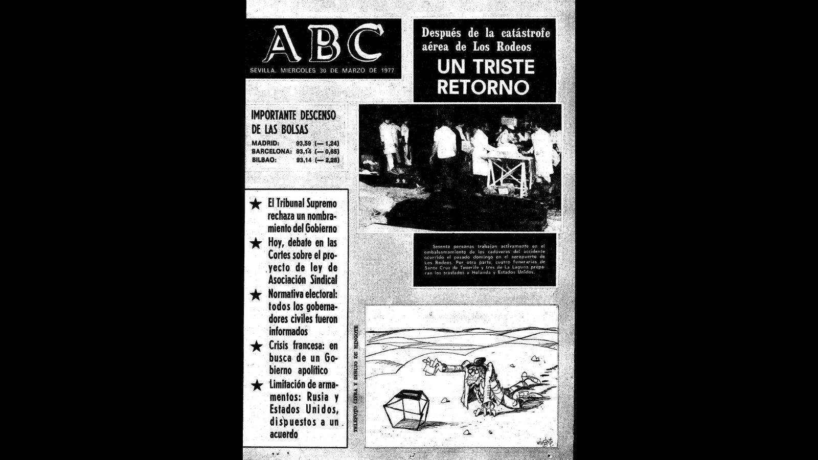 Portada del ABC de Sevilla, del 30 de marzo de 1977