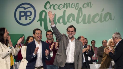 El presidente del Gobierno y líder del PP, Mariano Rajoy, en el XV congreso andaluz