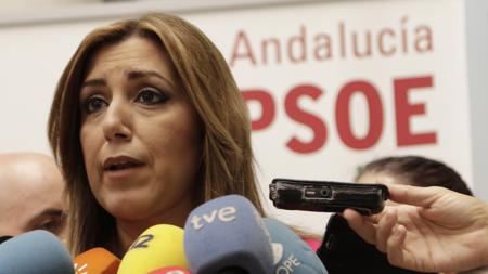 Susana Díaz, este martes en la sede regional del PSOE de Andalucía