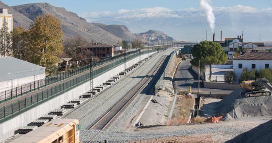 Imagen de archivo de obras del AVE en el tramo de Pinos Puente