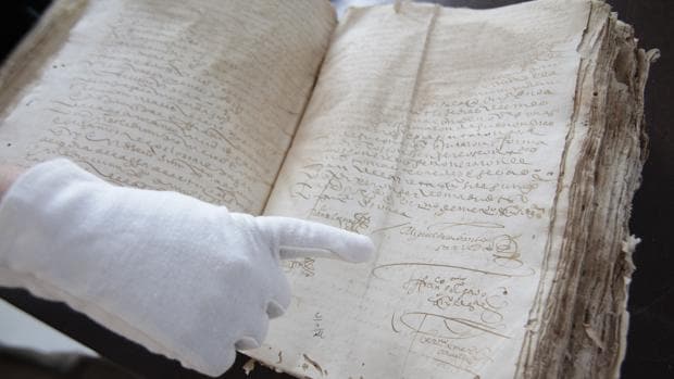 Documento con la firma de Cervantes