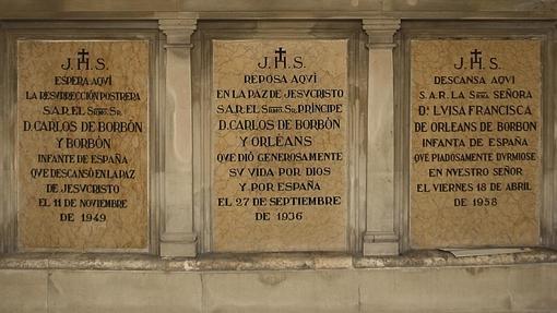 Lápidas de la familia De Borbón y Orleans