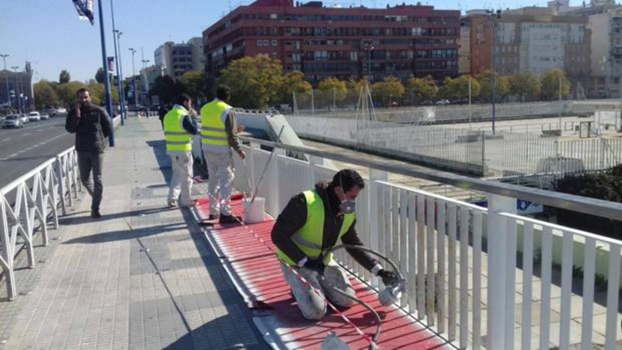 Trabajos de conservación en el Puente del Cachorro