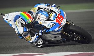 Alex de Angelis, primer l�der de Moto2