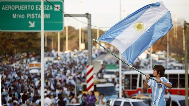 Masivo recibimiento a la selecci�n argentina en Buenos Aires