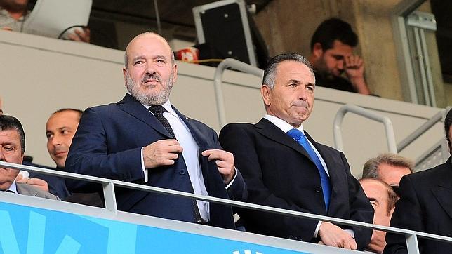 Miguel Concepcin y Rafael Gordillo, presidentes del Tenerife y el Betis, respectivamente