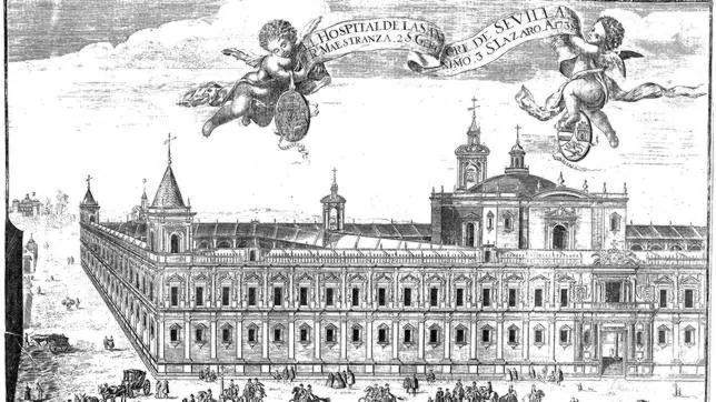 El Hospital de las Cinco Llagas visto por un grabador del siglo XVIII