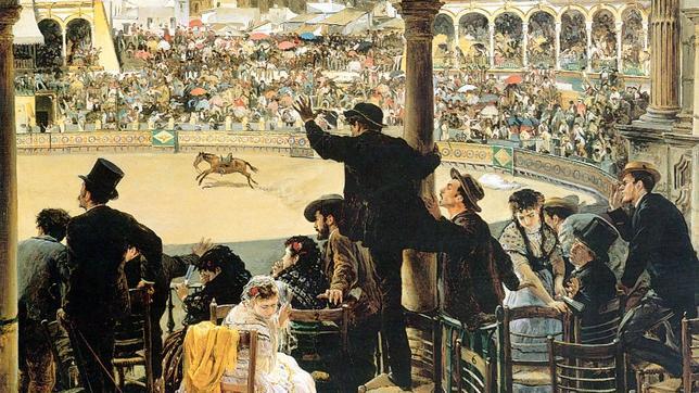 Un lance en la plaza de toros, de Jos Jimnez Aranda, joya de la pintura sevillana que ha acabado en Mlaga