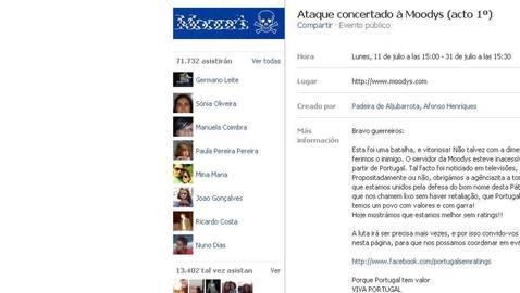 Internautas portugueses coordinan un ataque contra la web de Moody's Internautas portugueses coordinan un ataque contra la web de Moody's
