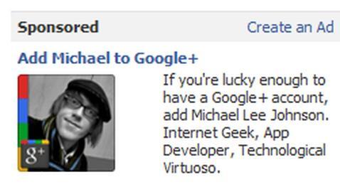 Facebook elimina un anuncio sobre Google + Facebook elimina un anuncio sobre Google +