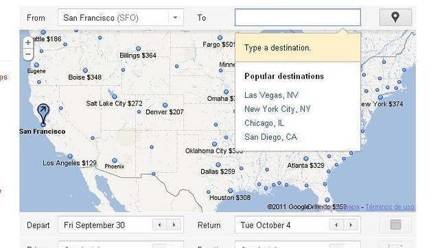 Google presenta su servicio de b�squeda de vuelos Flight Search