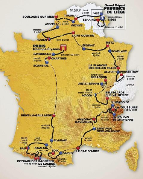 Cien kilómetros contrarreloj y etapas «trampa» para el Tour 2012 Cien kilómetros contrarreloj y etapas «trampa» para el Tour 2012
