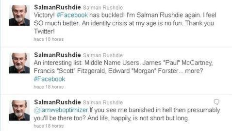Salman Rushdie gana su guerra particular a Facebook Salman Rushdie gana su guerra particular a Facebook