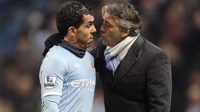 Mancini: «Creo que Tévez ya ha jugado su último partido» Mancini: «Creo que Tévez ya ha jugado su último partido»