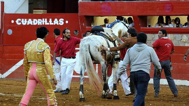 Cornada mortal a«Revuelo», estrella de la cuadra de Diego Ventura Cornada mortal a«Revuelo», estrella de la cuadra de Diego Ventura