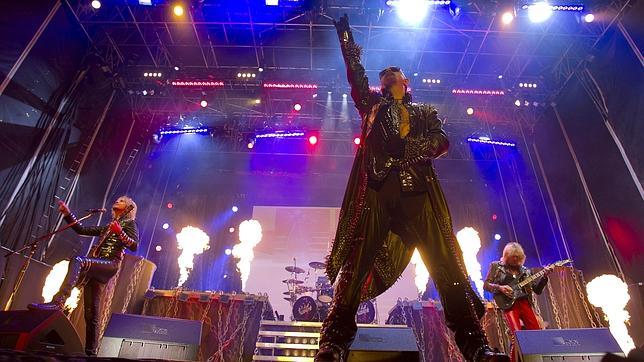 El vocalista Rob Halford y los guitarristas Richie Faulkner y Glenn Tipton, de Judas Priest