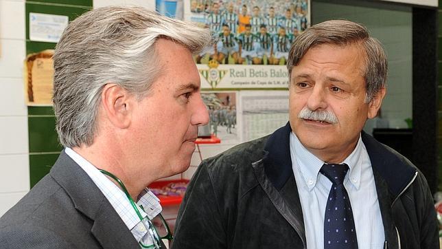 Miguel Guill�n y Jos� Antonio Bosch, en una imagen durante un entrenamiento del equipo el pasado mes de marzo