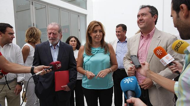 Rueda de prensa de Susana D�az, Fernando Rodr�guez Villalobos y Juan Espadas, este jueves en Sevilla