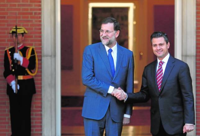 Mariano Rajoy y Enrique Pe�a Nieto, ayer en el palacio de la Moncloa