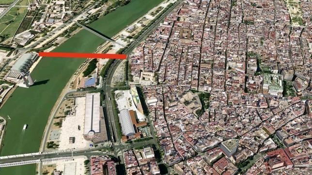 Panor�mica de la zona de la d�rsena del Guadalquivir donde se va a construir el puente