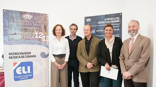 Victoria Stapells,Pedro Halffter, Richard Johnson, Remedios Navarro y Joaqun Galache, en la presentacin del ciclo