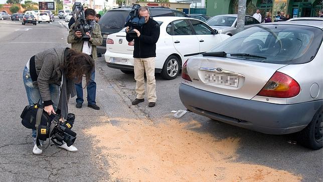 El lugar donde se produjo el atropello mortal del Pol�gono Store