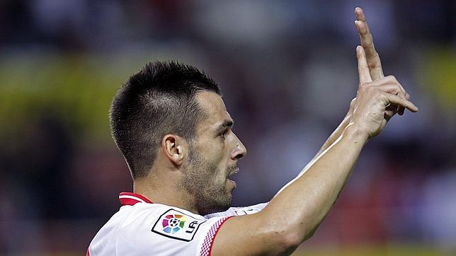 El jugador del Sevilla FC, �lvaro Negredo