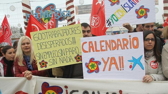 Manifestaci�n de los trabajadores de Isla M�gica