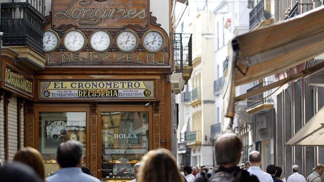 Relojería El Cronómetro en la calle Sierpes