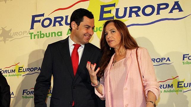 Juan Manuel Moreno y Teresa Jim�nez Becerril, este mi�rcoles, en el F�rum Tribuna Andaluc�a