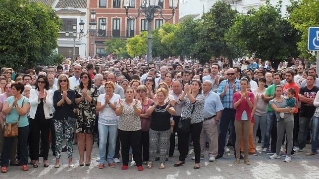 Un momento, ayer, de la protesta contra la inseguridad ciudadana