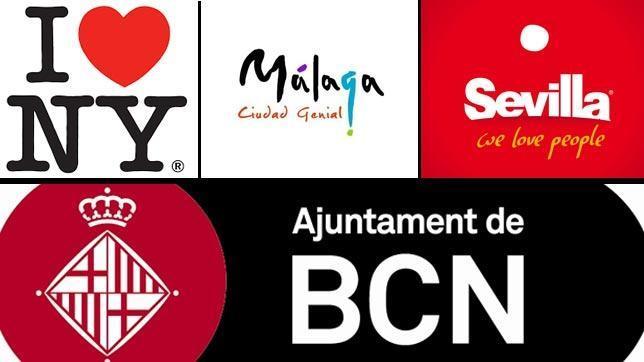 Logos de grandes ciudades como Nueva York, Mlaga, Sevilla o Barcelona