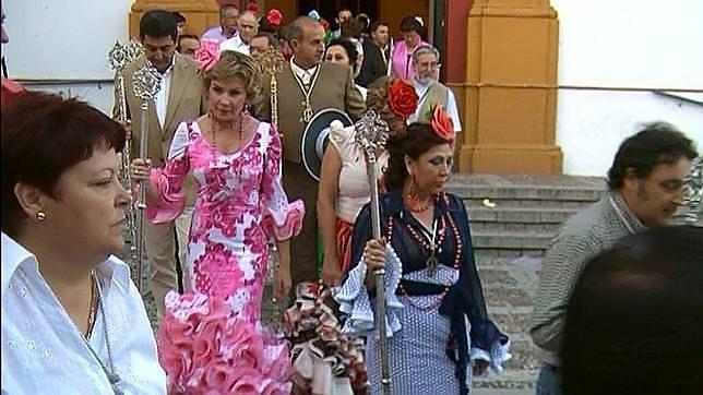 Rosario Ayala, con un traje de flamenca