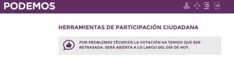 Captura de pantalla del portal de participación ciudadana de Podemos