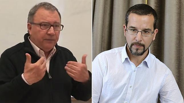 El economista Manuel Gar� y el secretario de Organizaci�n de Podemos, Sergio Pascual