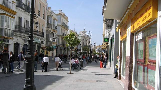 Una calle peatonal en el centro de Sanl�car de Barrameda