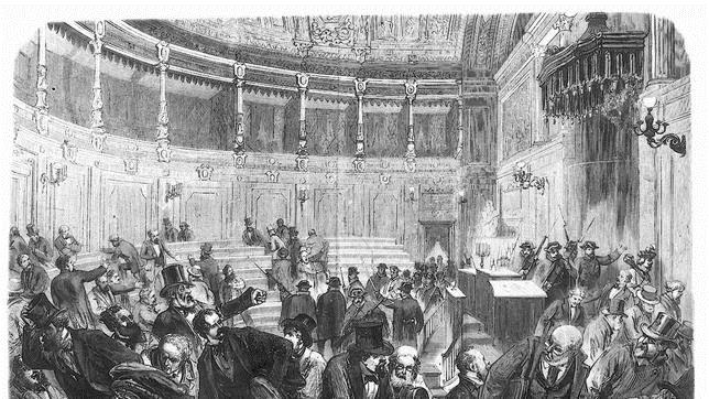 Desalojo del Congreso de Diputados por el Golpe de Estado del general Pav�a en 1874