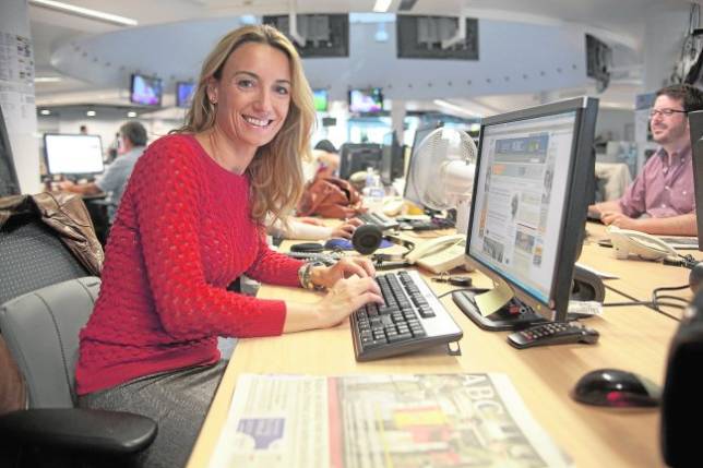 La psicloga deportiva Patricia Ramrez, en la redaccin de ABC en Madrid, durante una charla online con los lectores