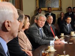 La reuni�n entre Bush, McCain y Obama con los congresistas termina sin soluciones a la crisis financiera