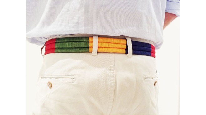 Cinturon tejido hilos