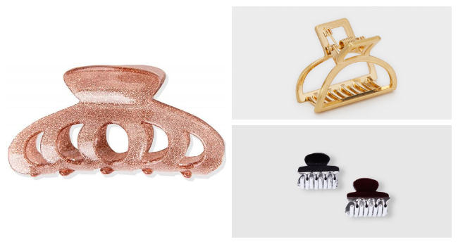 Pinza rosa con purpurina de You Are The Princess (1,99 euros), pinza dorada de Parfois (4, 99 euros) y minipinzas negras de El Corte Inglés (3,99 euros)