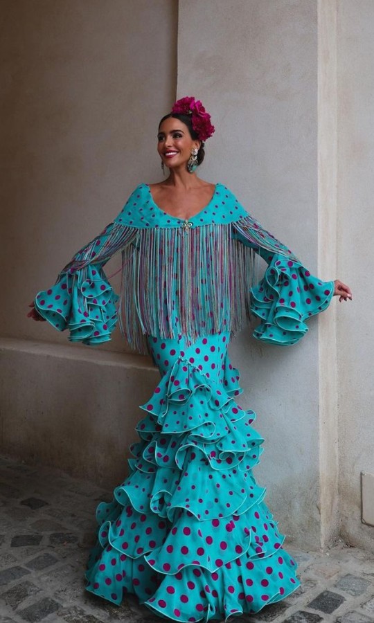 Falda Flamenca En Oferta en color azul del 2018 - El Rocio