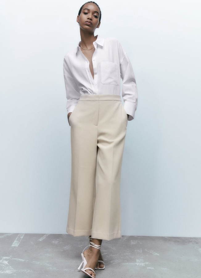 Los pantalones culotte de Zara efecto vientre plano