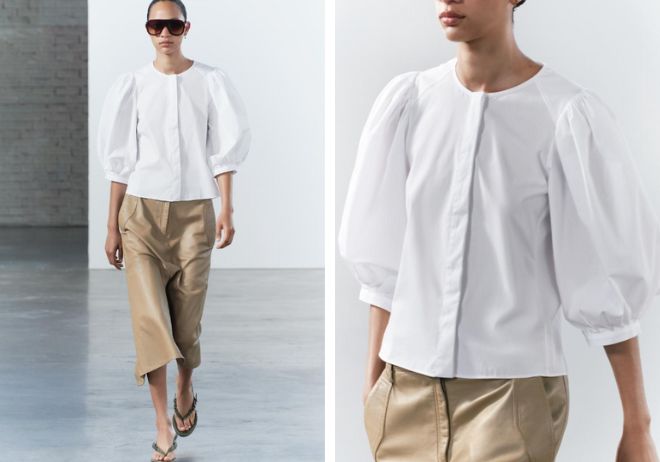 Blusa abullonada de Zara