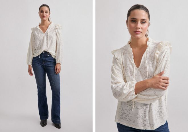 Blusa de sutiles volantes de Encuentro