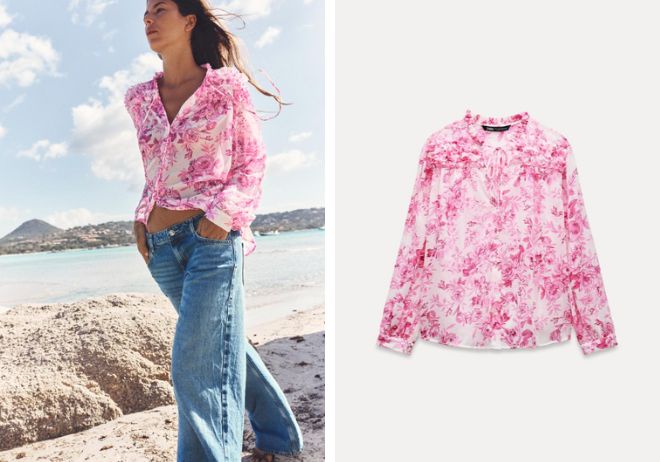 Blusa semitransparente de Zara